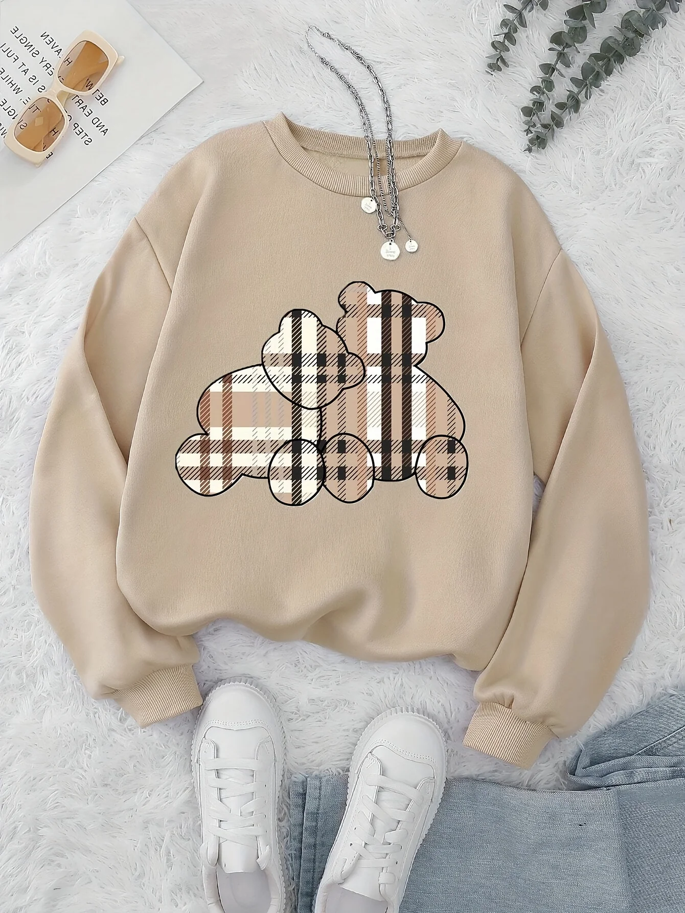 

Women's Nope Not Today printed pullover sweatshirt, casual long sleeved round neck autumn/winter sportswear