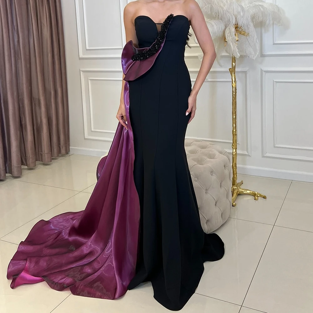 

Floor Length Classic Celebrity Dress Straight Sweetheart Jersey Sleeveless Pleats Panel Train Crystal Special Occasion Gowns