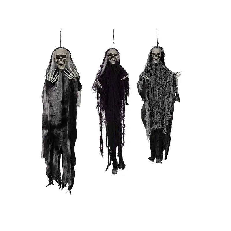 

Комплект из 3 подвесных украшений со скелетами-призраками, мрачные чранители для уличного декора на Хэллоуин