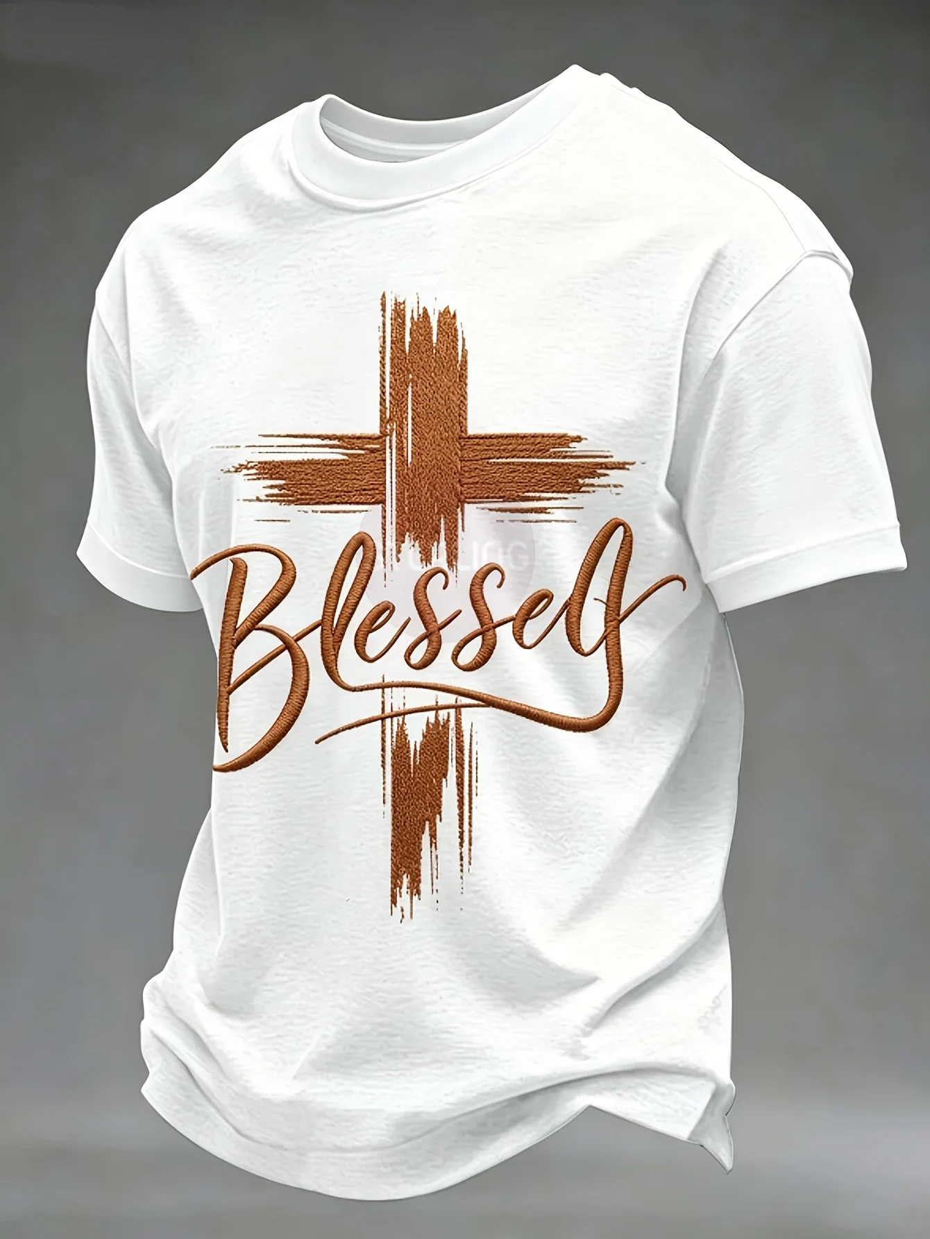 Men'S Faith Blessing Cross Graphic T-Shirt, All-Season Unisex Christian Religious Lover Gift T-Shirt