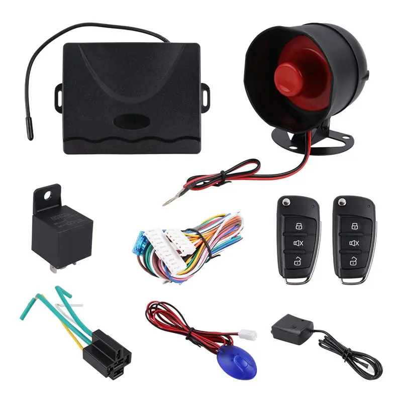 ABHX-Car Auto Security System Burglar Alarm Protection System Remote Control Siren Wiring Harness Programmable