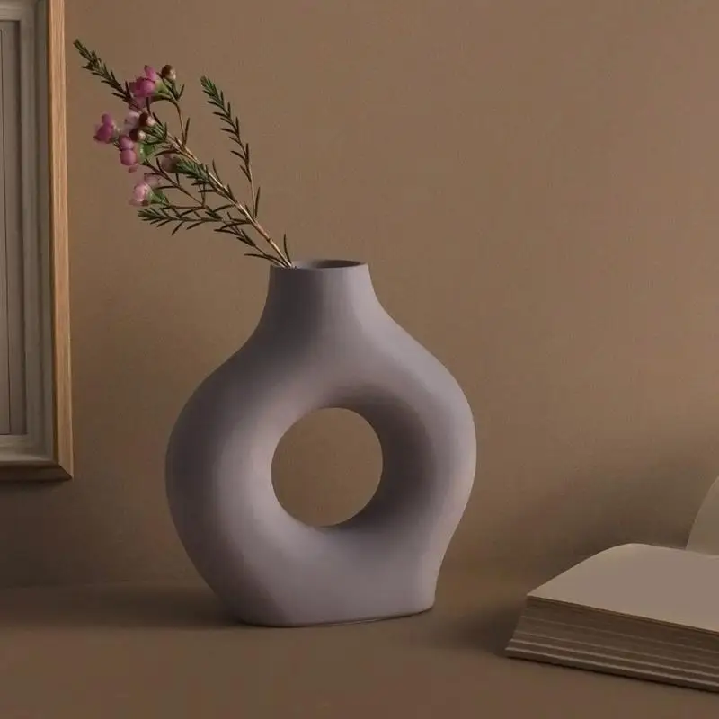

J78F Flower Vase Planter Mold High Temperature Resistant Silicone Mould for Geometry Circular Home Decoration Crafting