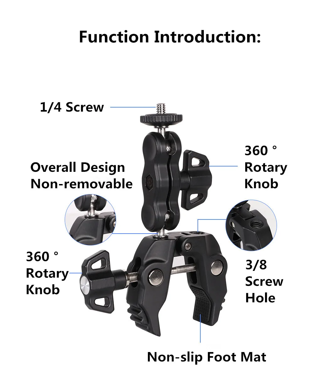 Kamera Motorrad Lenker Halterung Selfie Stick Fahrrad Einbeinstativ für Go Pro 13 12 11 10 9 8 Insta360 X4 X5 DJI Osmo Action 5 Pro 4 – Detail 40