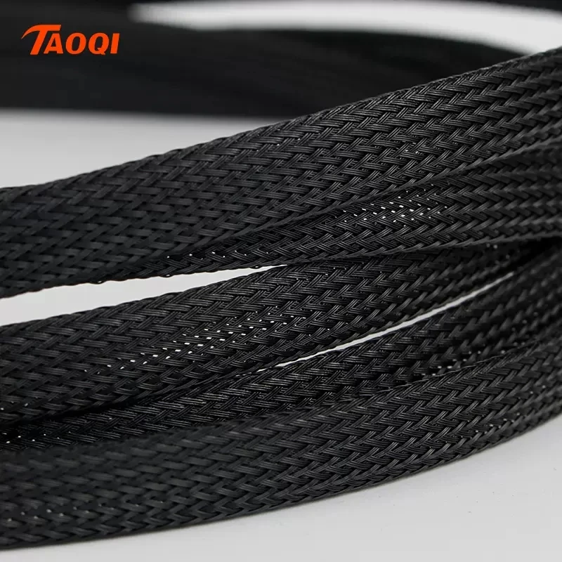 Dropship 1/5/10/50M Black Insulated Braid Sleeving 2/3/4/6/8/10/12/14/20/25mm Tight PET Wire Cable Gland Protection Cable Sleeve