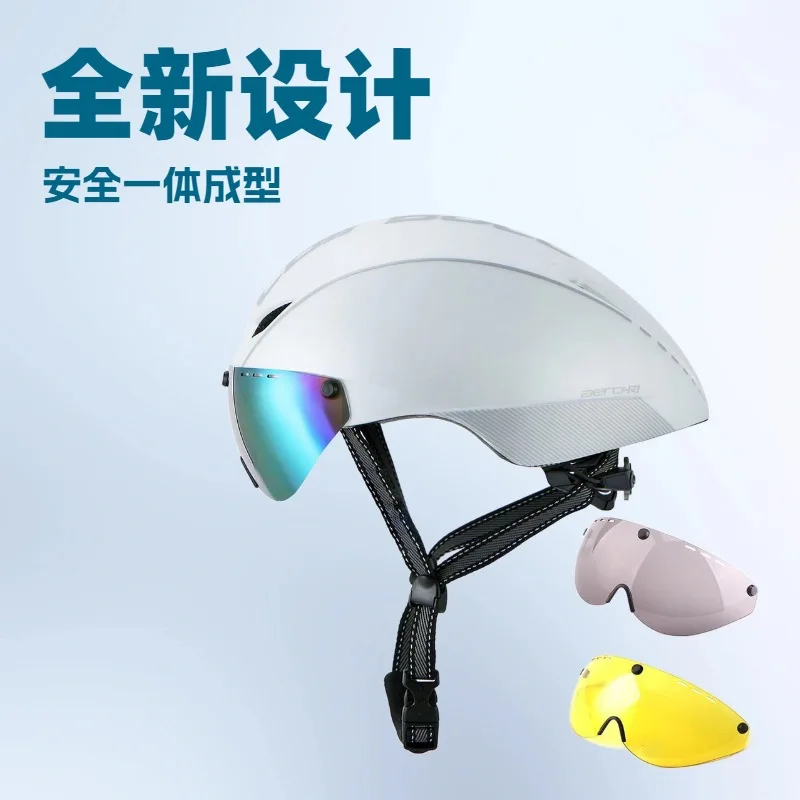 Road Lens Bicycle Helmet Cycling Safety Integrated Helmet