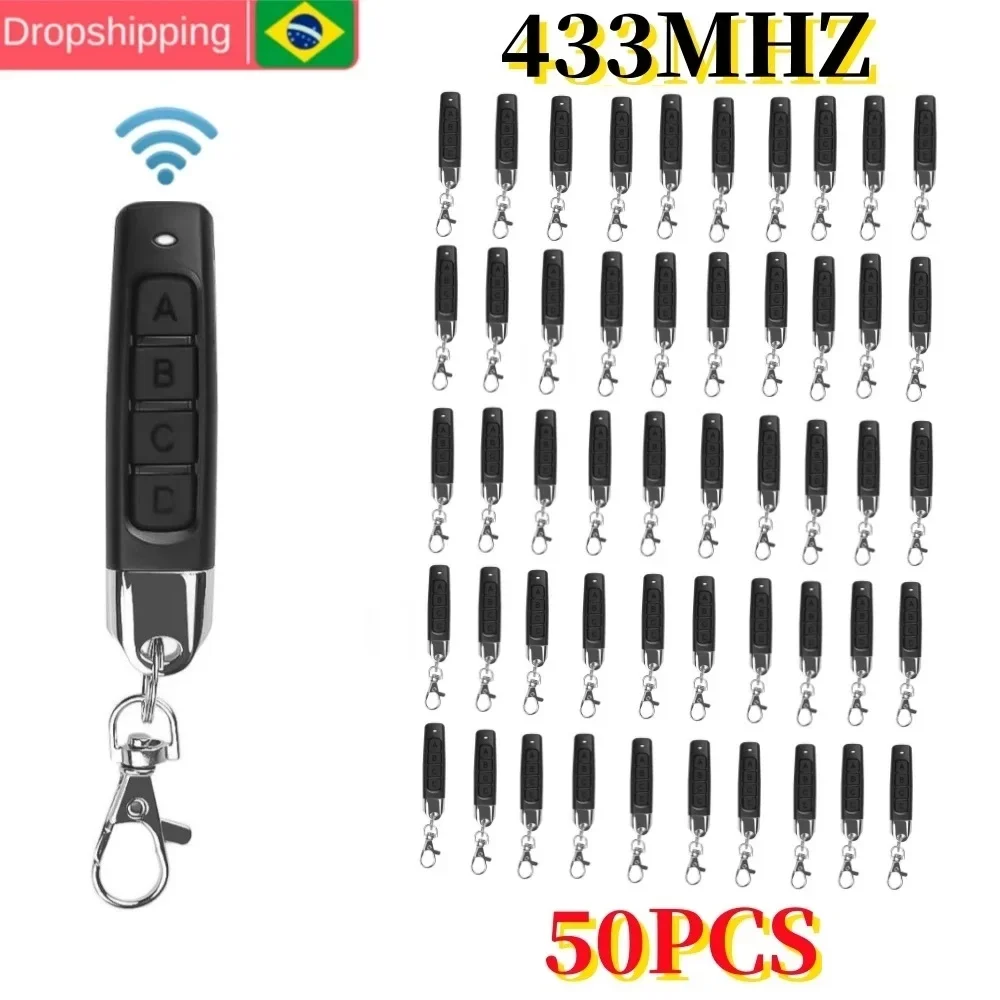 50PCS 433MHZ Remote Control Garage Gate Door Opener Controller Duplicator Clone Learning Rolling Code