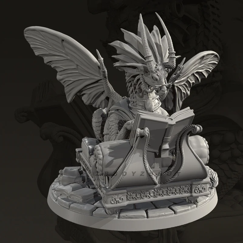 

50mm 70mm 90mm Resin Model Figure The Dragon Of Reading Gk Micro Miniature 3d Printed White Model Toy Unassembled And Unpainted