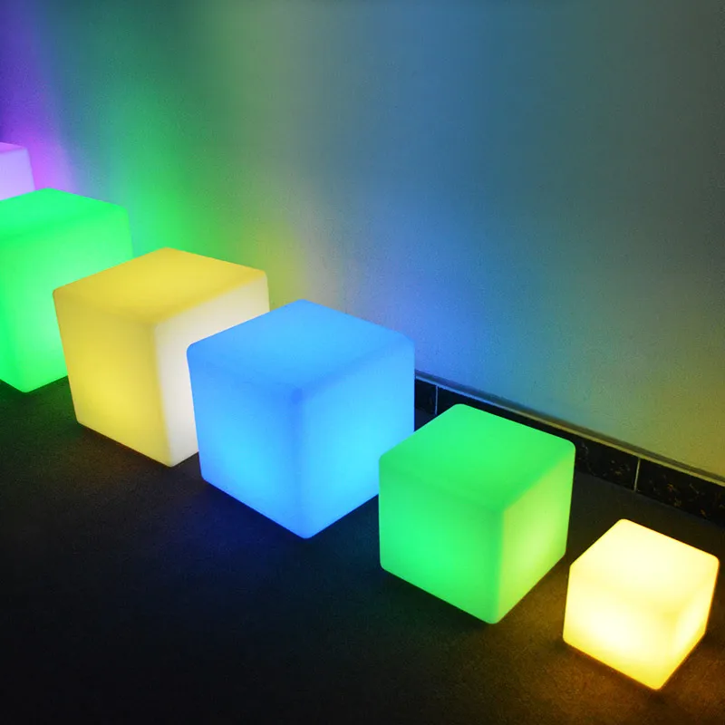 LED Luminous Stool Cube Outdoor Luminous Decorative Stool Luminous Colorful Courtyard Decorative Lamp KTV Bar Stool