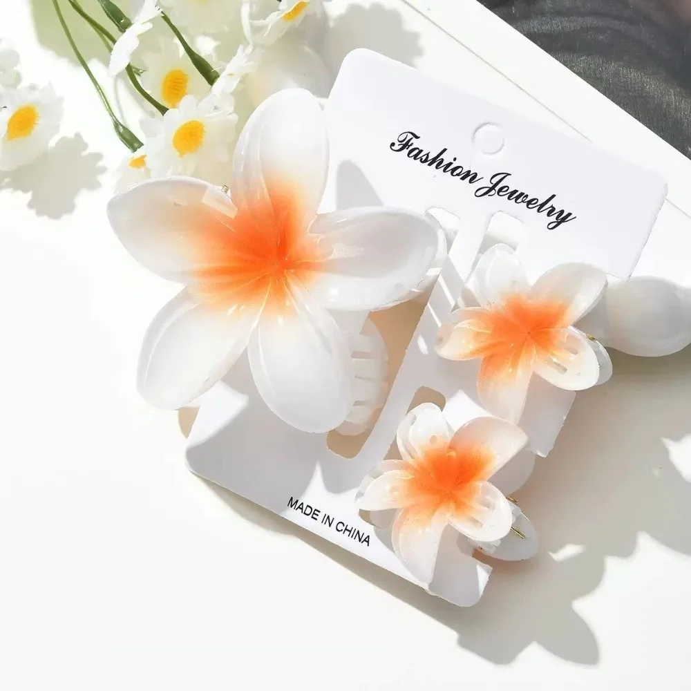 

18Pcs Sweet Gradient Egg Flower Hair Clips Acrylic Barrettes Hawaiian Style Hairpins Hair Claws Daily Use