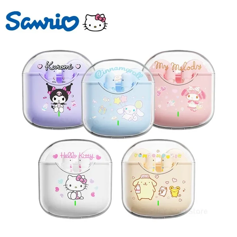 Sanrio BL19 TWS Earbuds Kuromi Bluetooth 5.4 Headphones Cute Hello Kitty Wireless Headsets Kawaii Cinnamoroll Noise Reduction