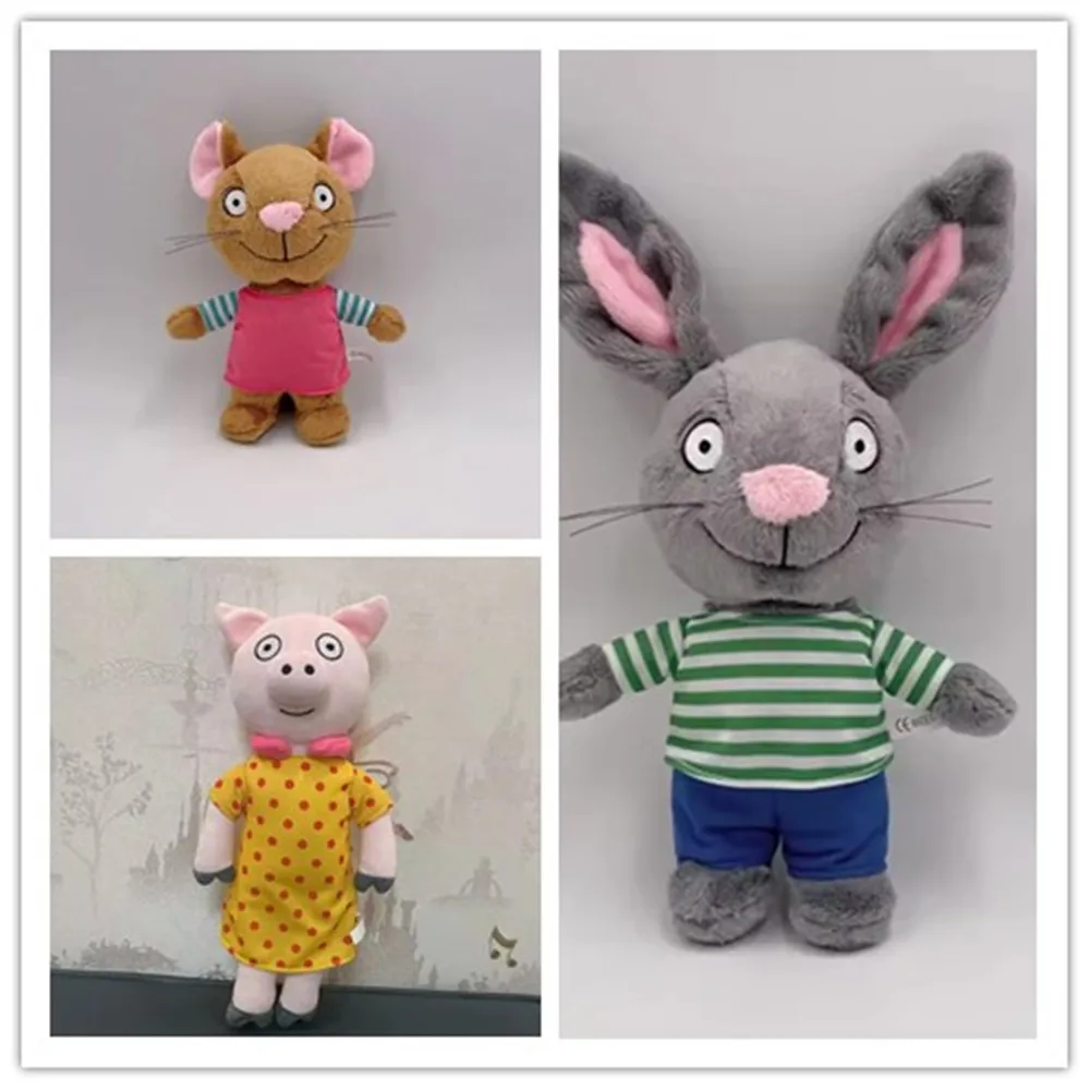 Pip y Posy juguetes de peluche de dibujos animados Plushies conejo ratón cerdo Rana figura niños educativos muñecos de peluche regalos de navidad