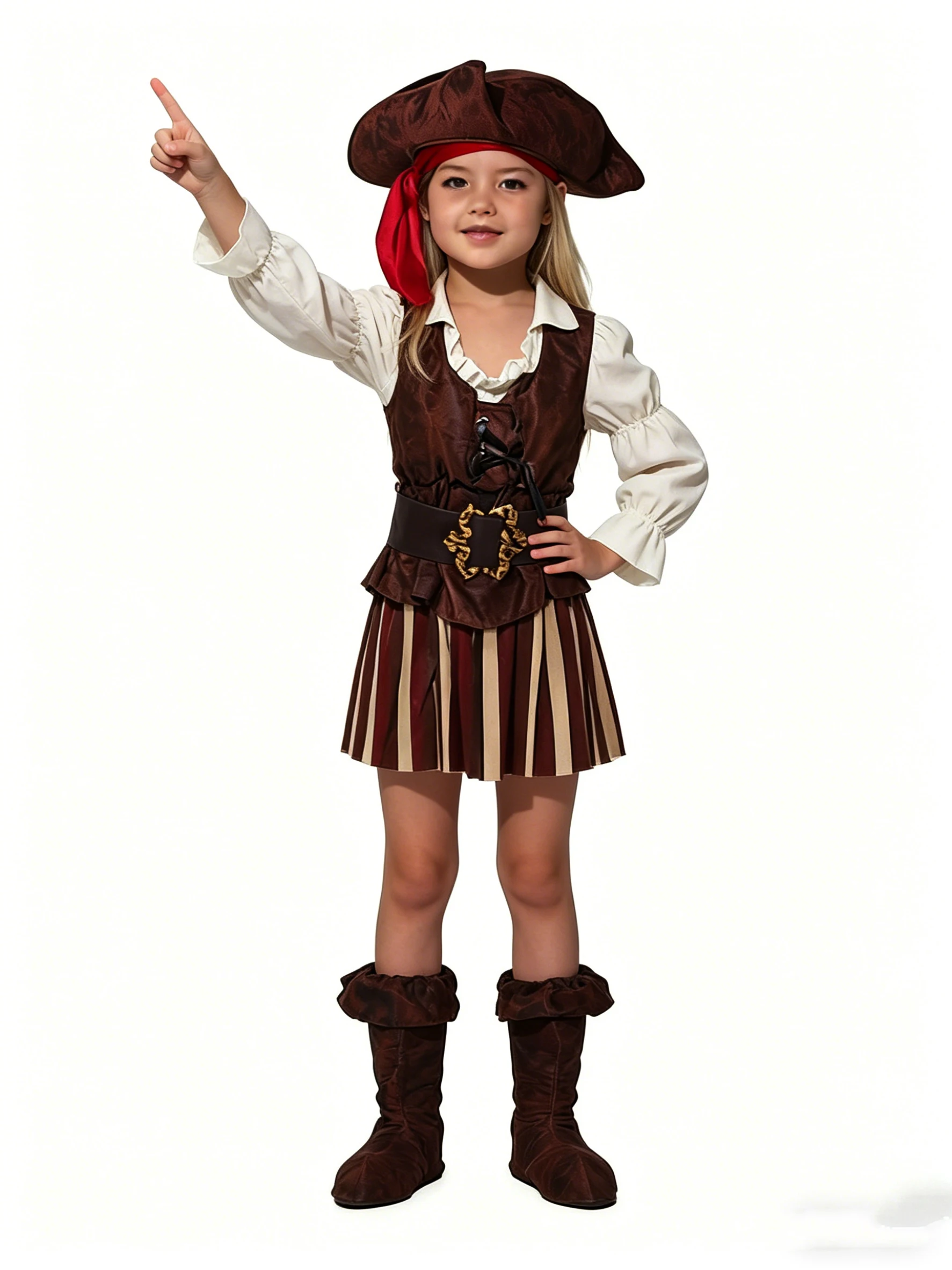 Carnival Girls Pirate Costume Set for Children - Halloween Adventure Cosplay Dress up Set for Birthday Party School Performance