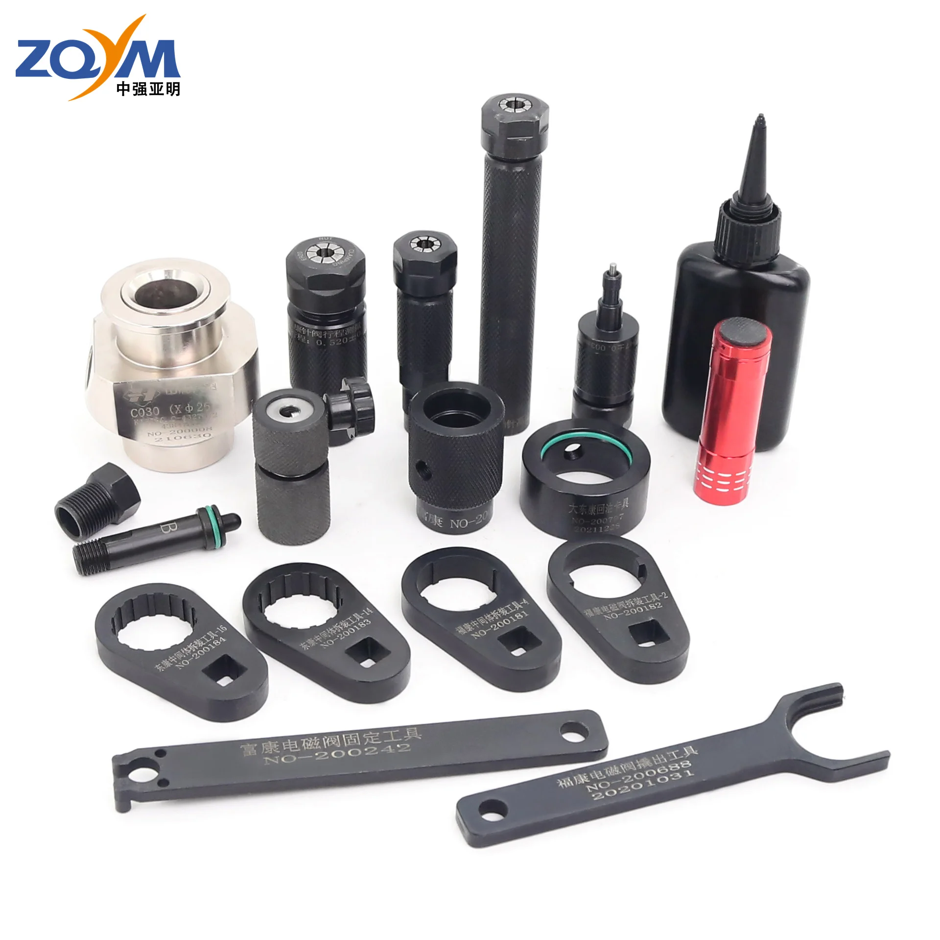 ZQYM Truck Car Repair Diesel Common Rail Injector Stroke Measuring Tool Kit diesel fuel injector valve dismounting tool