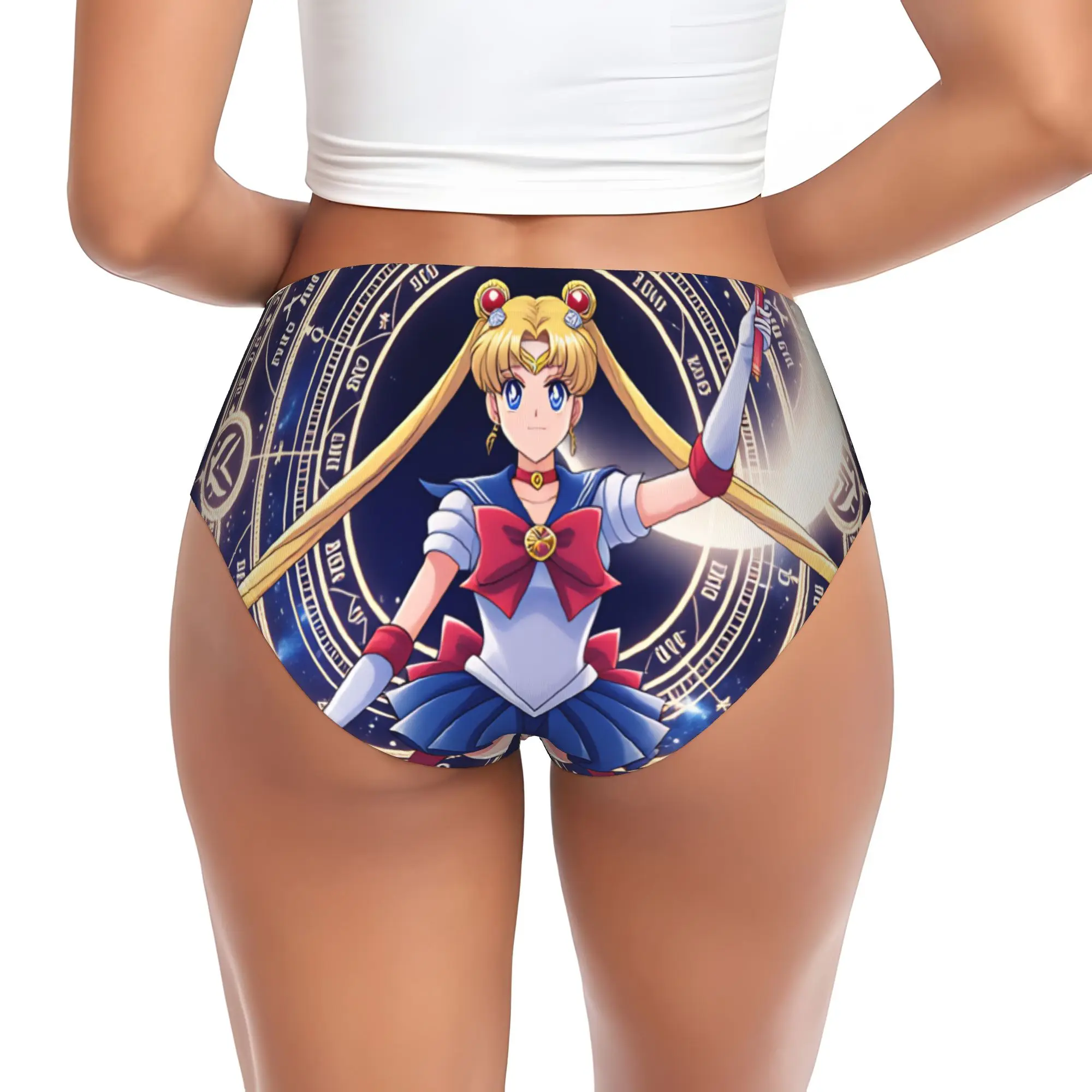 Braguitas Personalizadas de Sailor Moon para Mujer, Cómodas y Elásticas, con Diseño de Princesa Serenity, Ropa Interior de Anime