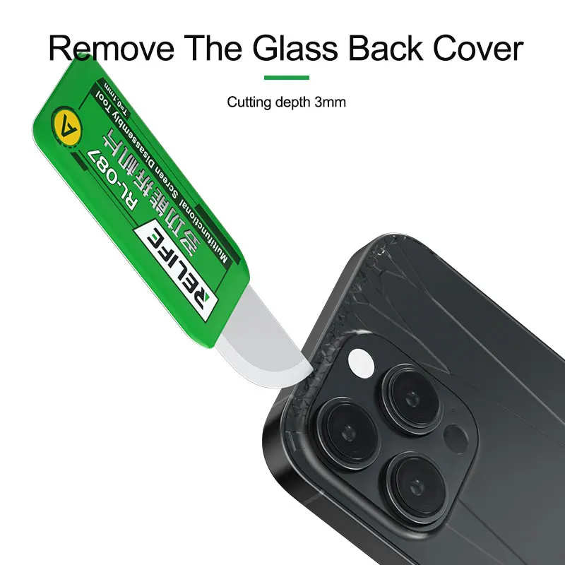 RELIFE RL-087 3 in 1 Multi-function Disassembly Blade For Phone Screen Middle Frame Back Cover Glass Separating Repair Tool Set