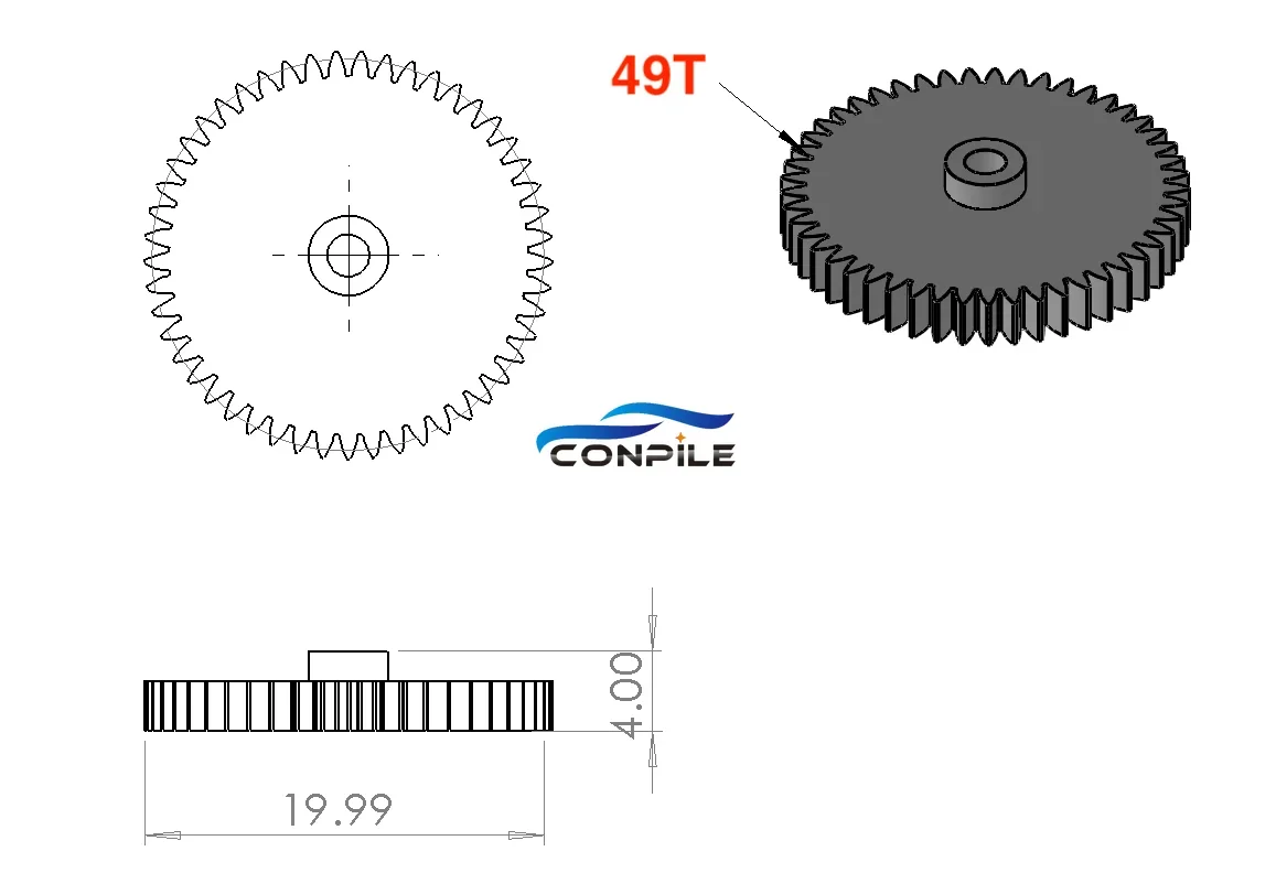 1pc 49T gear for Grundig CF 5500 cassette deck tape recorder