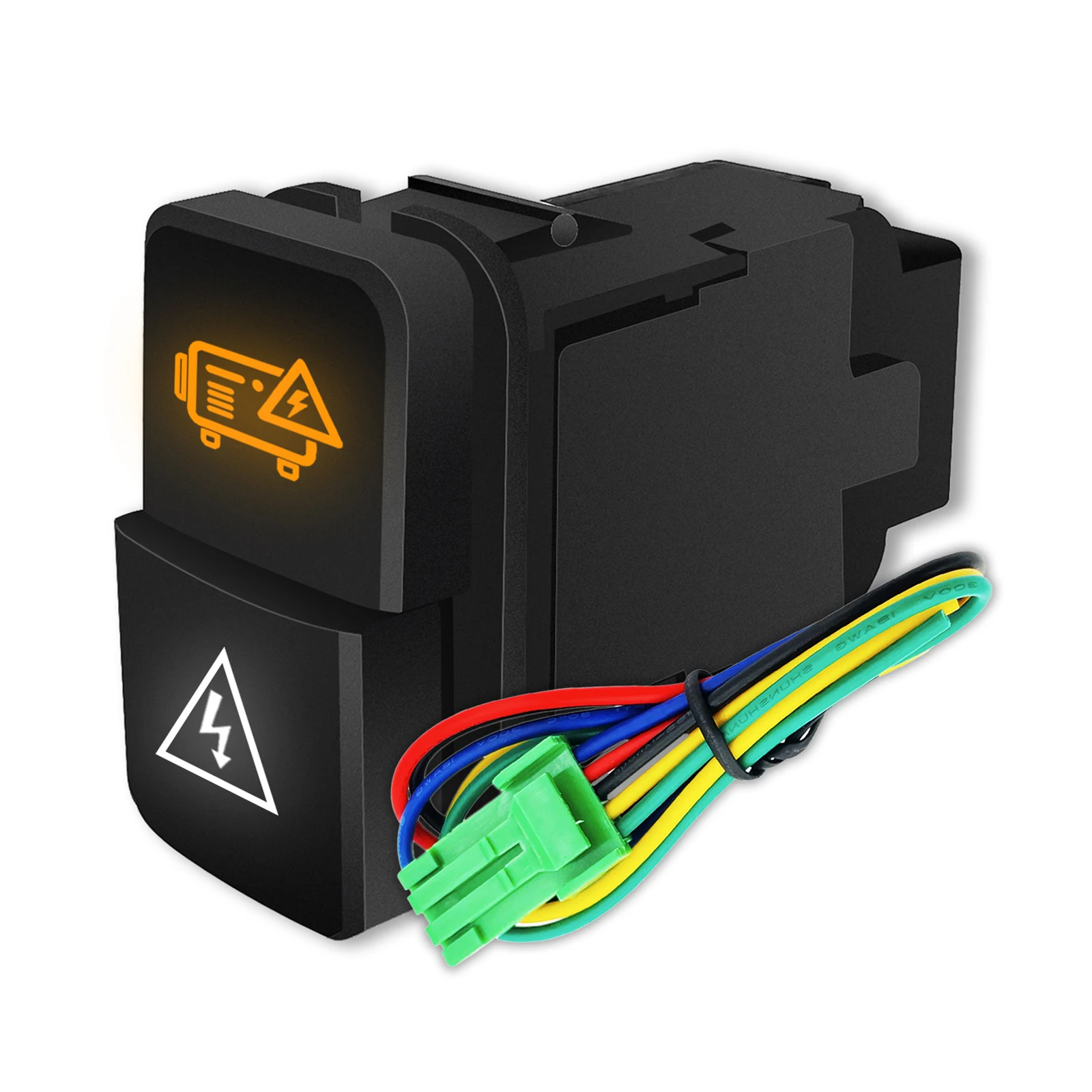 

12V Orange White Led Power Bank Charger Dual Push Car Button Switch for Toyota Prado RAV4 Landcruiser Tacoma Hilux Fortuner