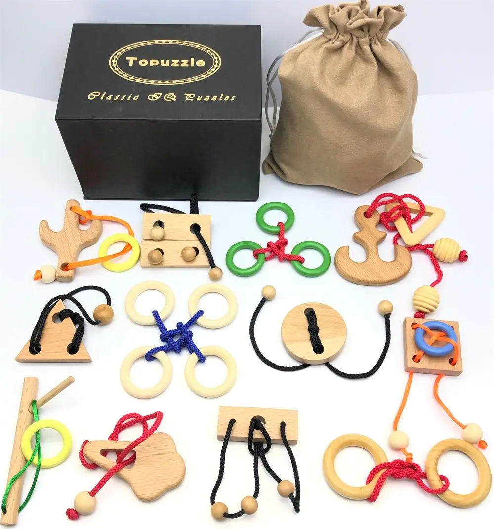 

Set of 12PCS Rope Puzzles Magic Brain Teasers Game Toys Gift for Adults Kids