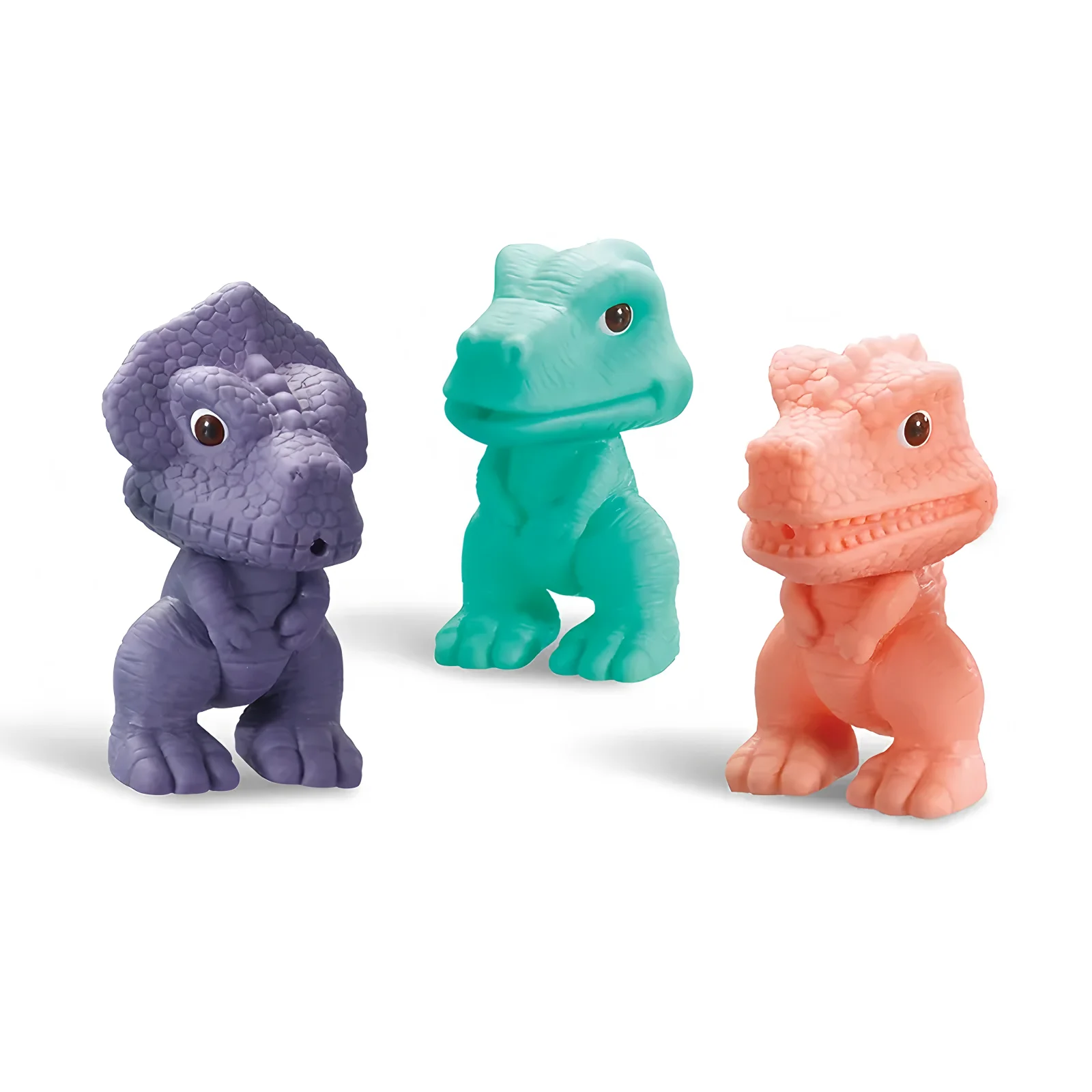 Ungiftiger Cartoon-Dinosaurier, weiches Gummi-Dinosaurier-Badespielzeug für Babys von 1–3 Jahren, pädagogisches schwimmendes Wasserspielset, Duschspielzeug