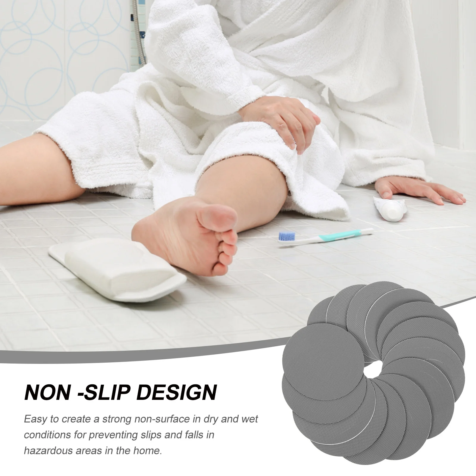 

20 Sheets Bathroom Non-Slip Stickers Peva Anti-Slip Bathtub Stickers Shower Floor Safety Decals Anti-Slipping Sticker