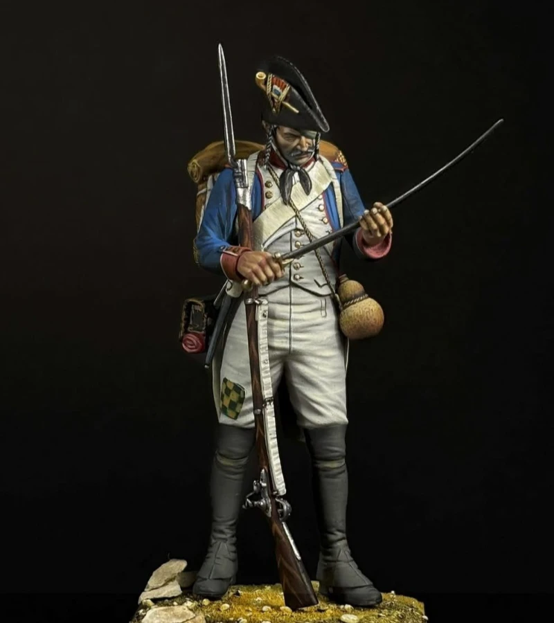 Kit de figurines en résine moulée sous pression, échelle 1/24, 75mm, armée antique de Napoléon, fusilier, jouets miniatures, Diorama non assemblé et non peint