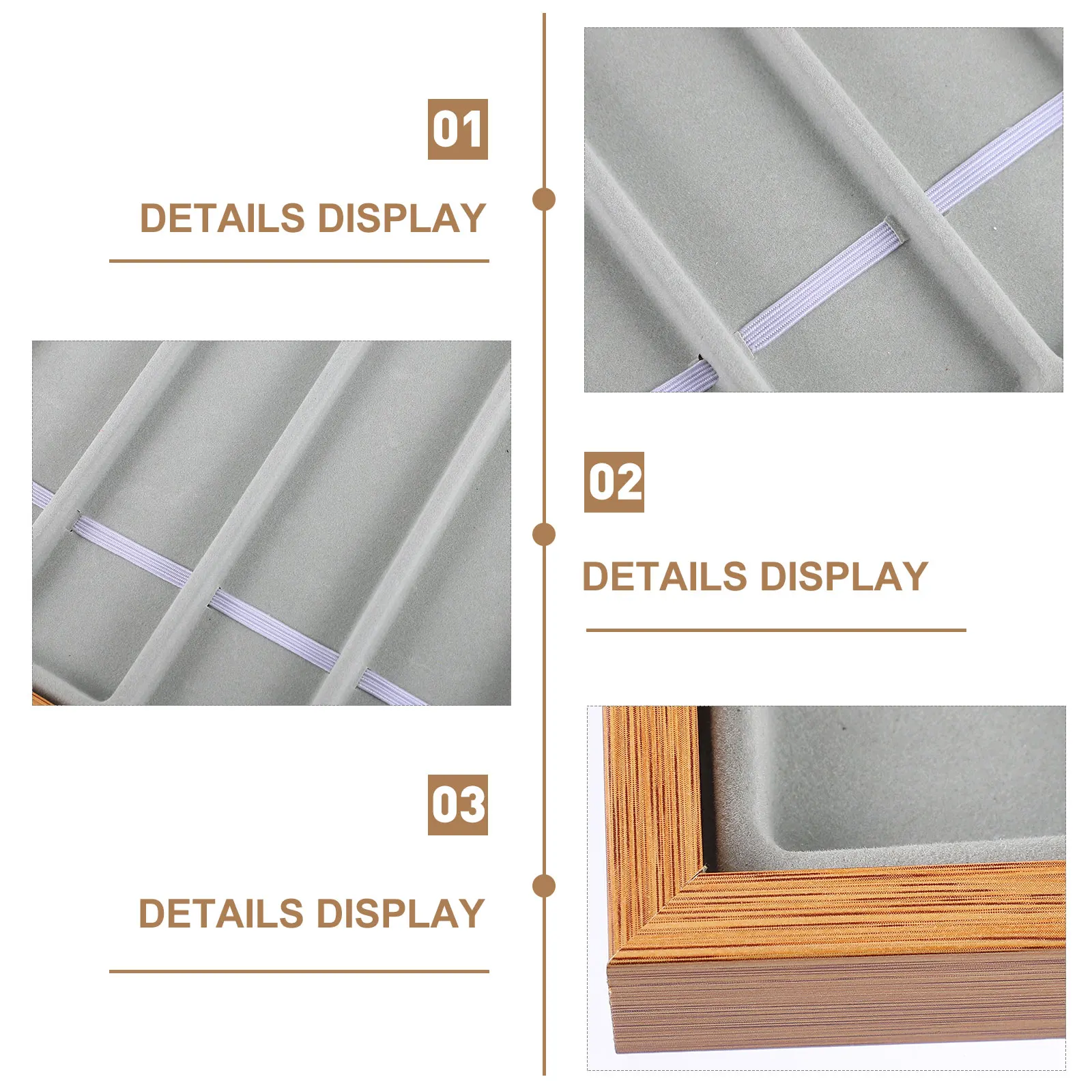 

8 Slots Wooden Watch Display Tray Flocking Organizer Bracelet Necklace Storage Holder Jewelry Showcase For Home Shop Decoration