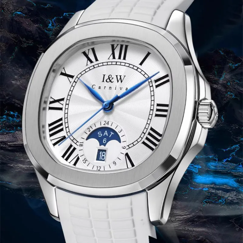 

Carnival Brand Luxury Watches for Men Fashion Waterproof Silicone Calendar Man Automatic NH36 Mechanical Wristwatch Montre Homme