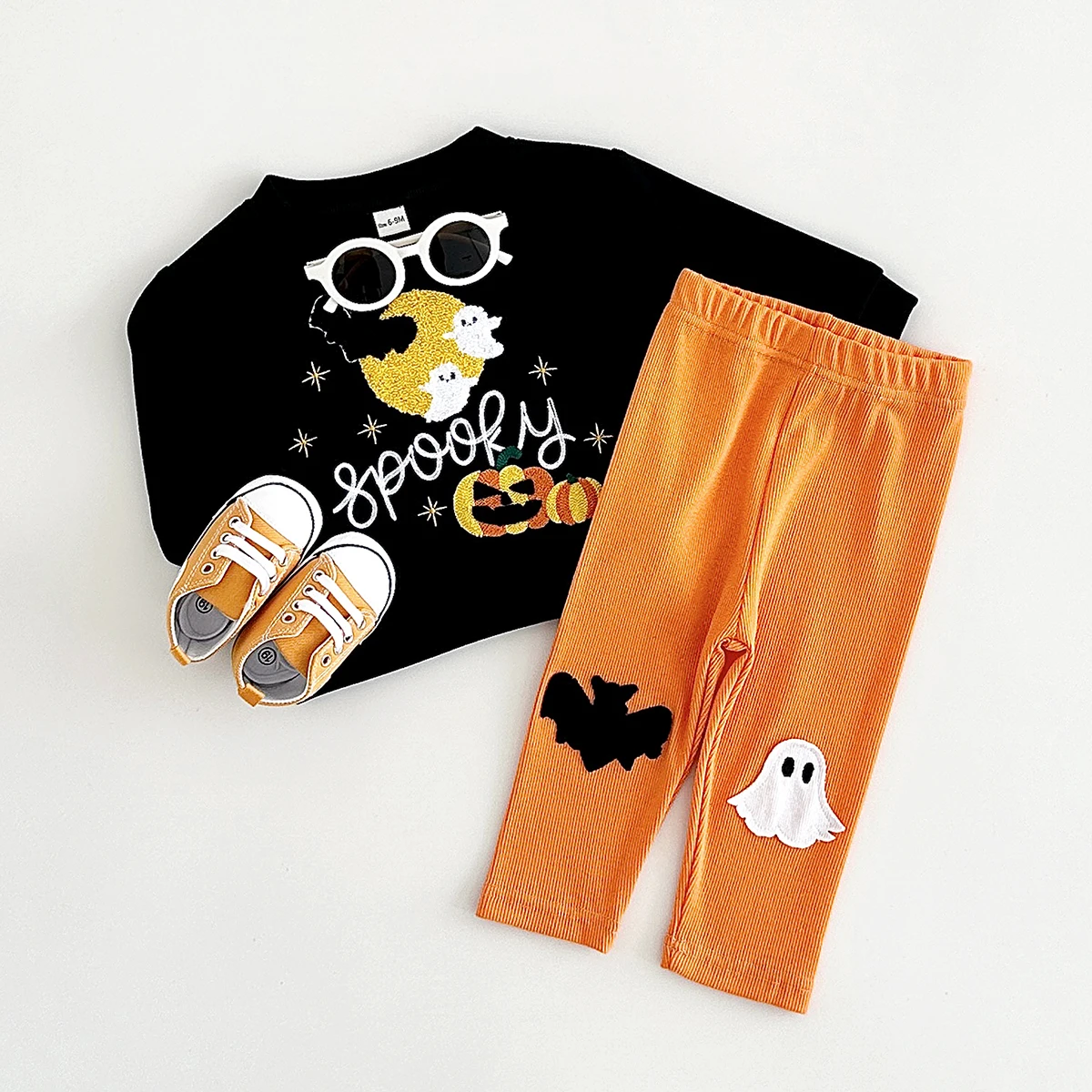 Baby Halloween Sets Pumpkin/Ghost Print Toddler Kids Baby Boys Girls Sweatshirts 2Pcs T Shirt+Pants Newborn Holiday Clothes