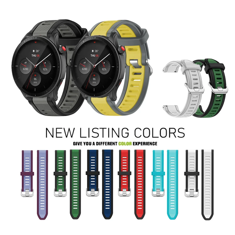 

20/22mm Quick Release Sports Silicone Strap For Huami Amazfit GTR mini / GTR4 GTR3 PRO GTR2
