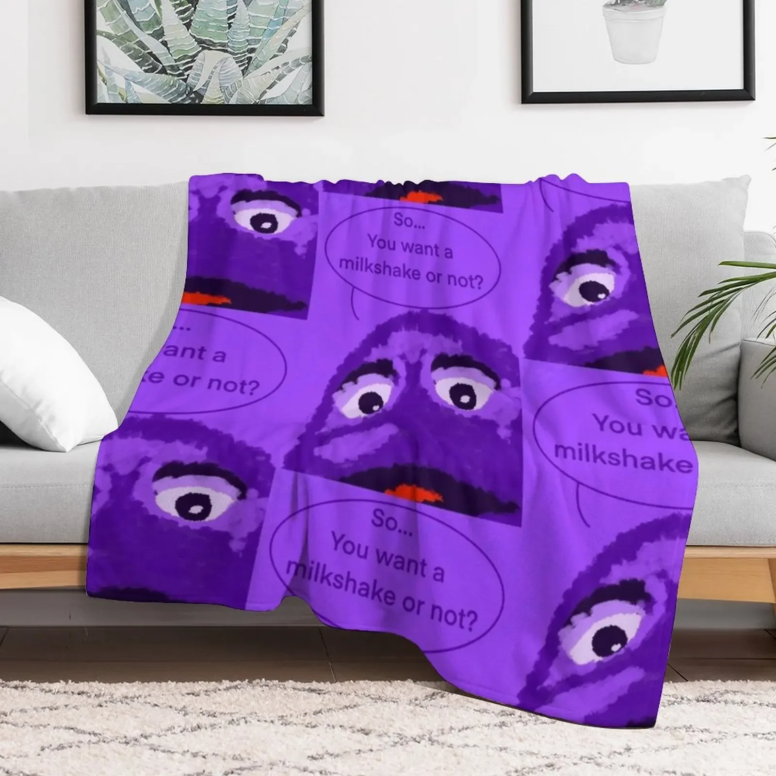 Order Up - Grimace Throw Blanket Spring Fall Cozy Throw Blanket for Couch