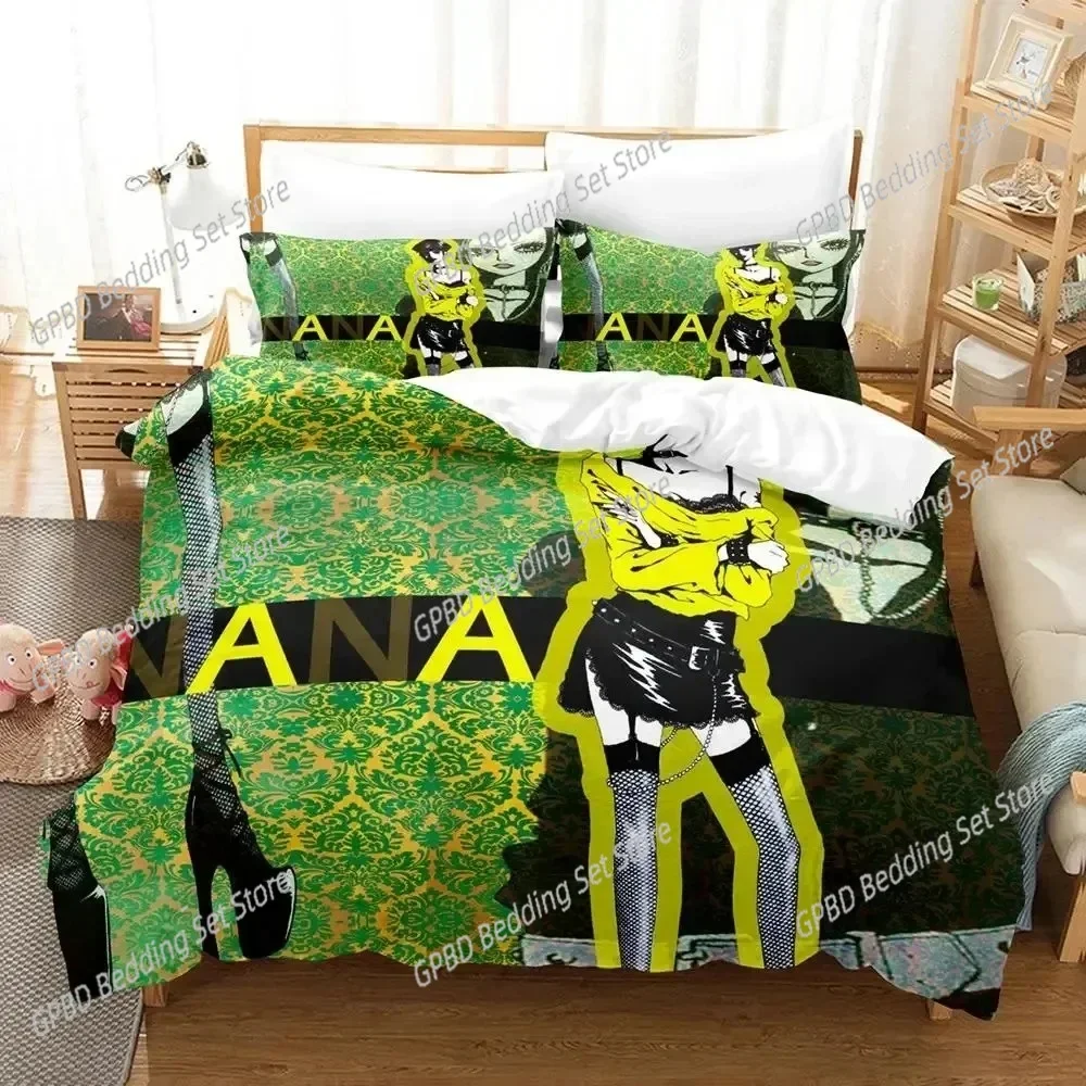 Anime Nana Black Stones Bedding Set Duvet Cover Bed Set Quilt Cover Pillowcase Comforter king Queen Size Boys Adult Bedding Set