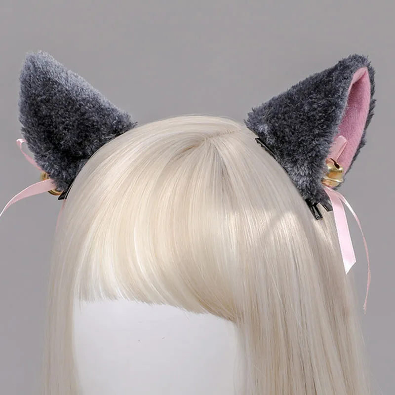 Japanese Cute Cat Lolita Rib Headwear Lolita Rib Clip Cat Ear Hairpin A Pair Of Ear Fashion Cosplay Accessories