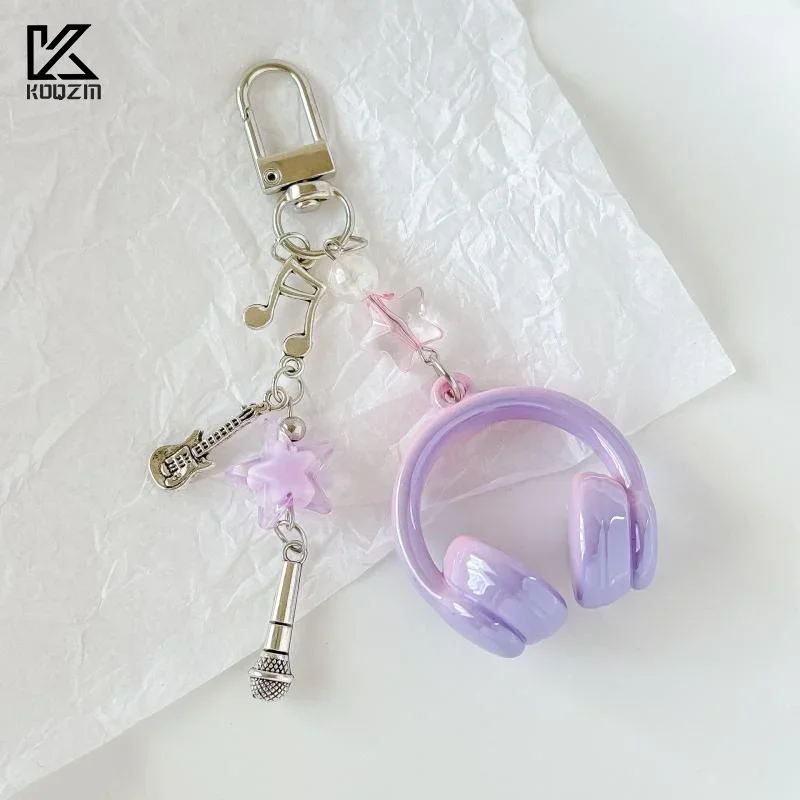 

Ins Стиль Музыка Форма Наушников Брелок Мобильный Телефон Цепочка Очаровательный Кулон Брелок Ювелирные Изделия Для Девочек Женщин Подарочная Сумка Украшение