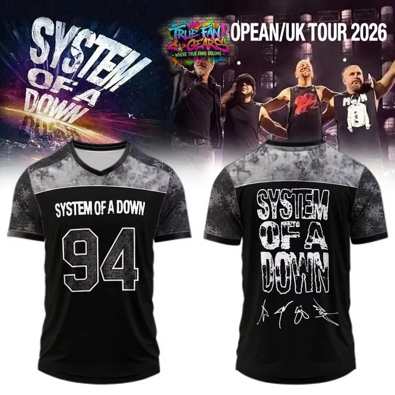 System System of A Down EU and UK 2026 Tour Merch Fashion Football Jersey Shirt Summer Casual Suitable for both adults and children - Aliexpress Deal