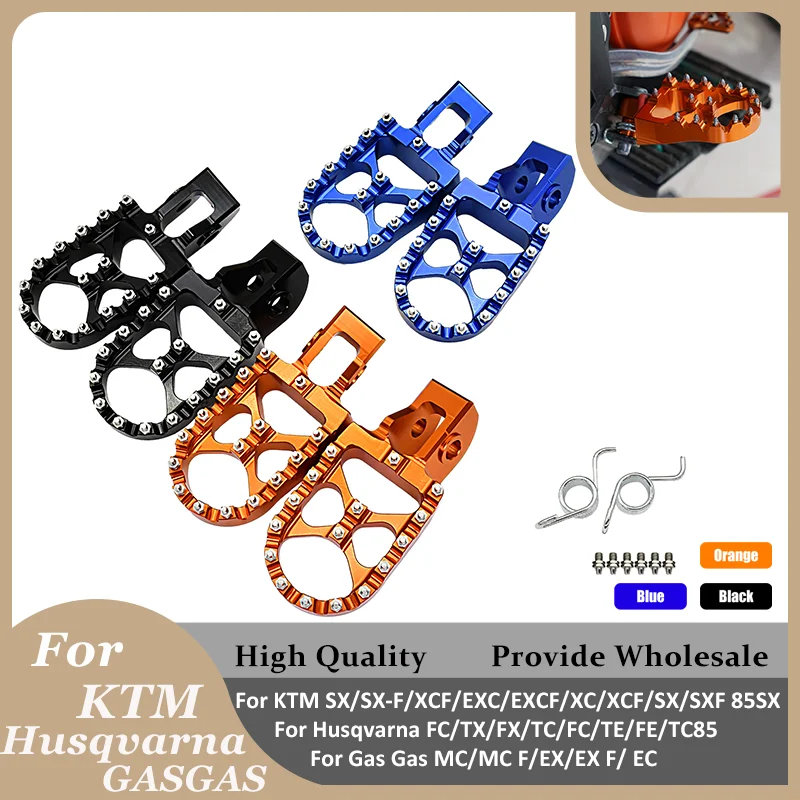 

For KTM GASGAS Husqvarna New Footrest Foot Pegs Footpegs Rests Pedals 65 85 125 150 250 350 450 500 SX SXF EXC EXC-F XC XCF XCFW