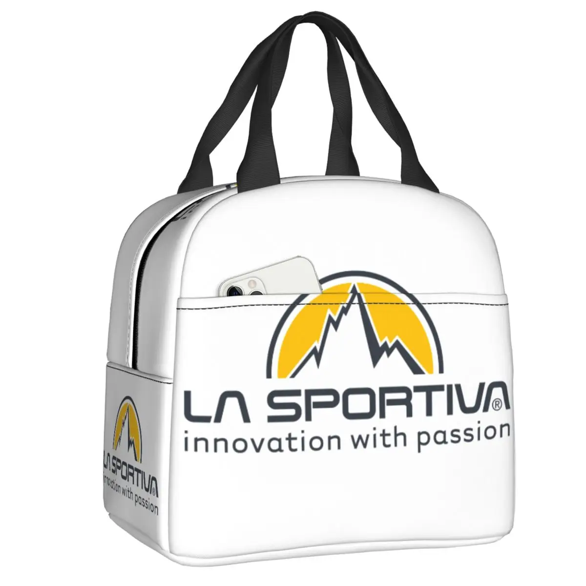 Custom La Sportiva Logo Insulated Lunch Bag for Work School Outdoor Sports Portable Cooler Thermal Lunch Box Women Kids