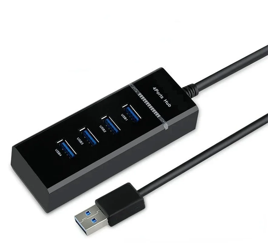 Divisor de 4 puertos USB 2,0 SB, Cable expansor de alta velocidad para PC de escritorio y portátil