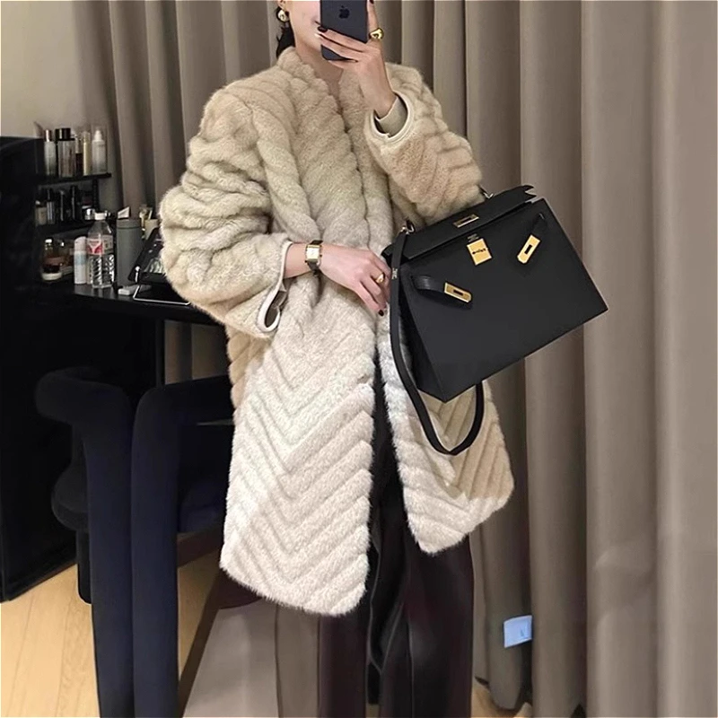Long Coats Women Faux Fur Jackets Coat Thick Warm Y2k Streetwear Jacket Elegant Work Outerwear Slim Fit Autumn Winter 2026