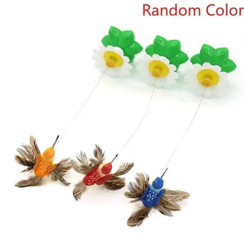 Rotating Electric Flying Butterfly Colorful Interactive Cat Dog Automatic Humming Bird Intelligence Training Rotating Funny Toys