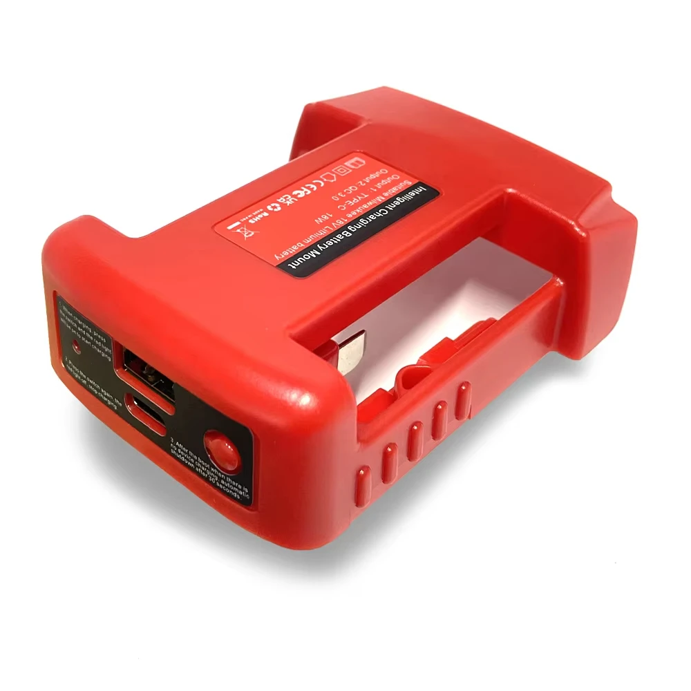 Ladeadapter Kompatibel mit Milwaukee 18V Akku, mit Typ-C/USB-Ausgangsanschlüssen mit Ladefunktion, für Außen- und Innenarbeiten – Detail 4