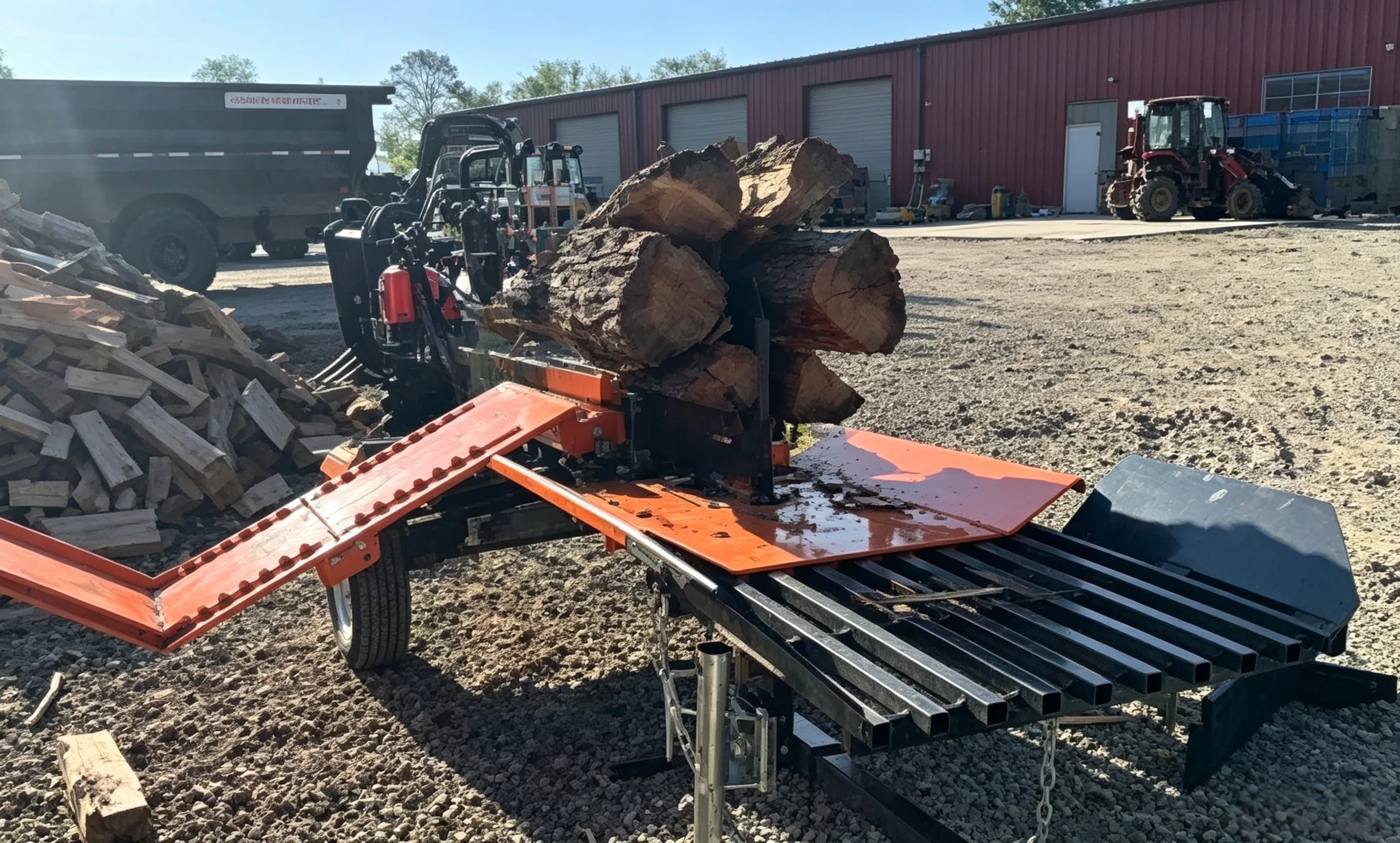 Hydraulic 14HP PTO Powered Log Lifter Heavy Duty Forestry Warranty Certified Tow Behind Wood Splitter 37 Ton