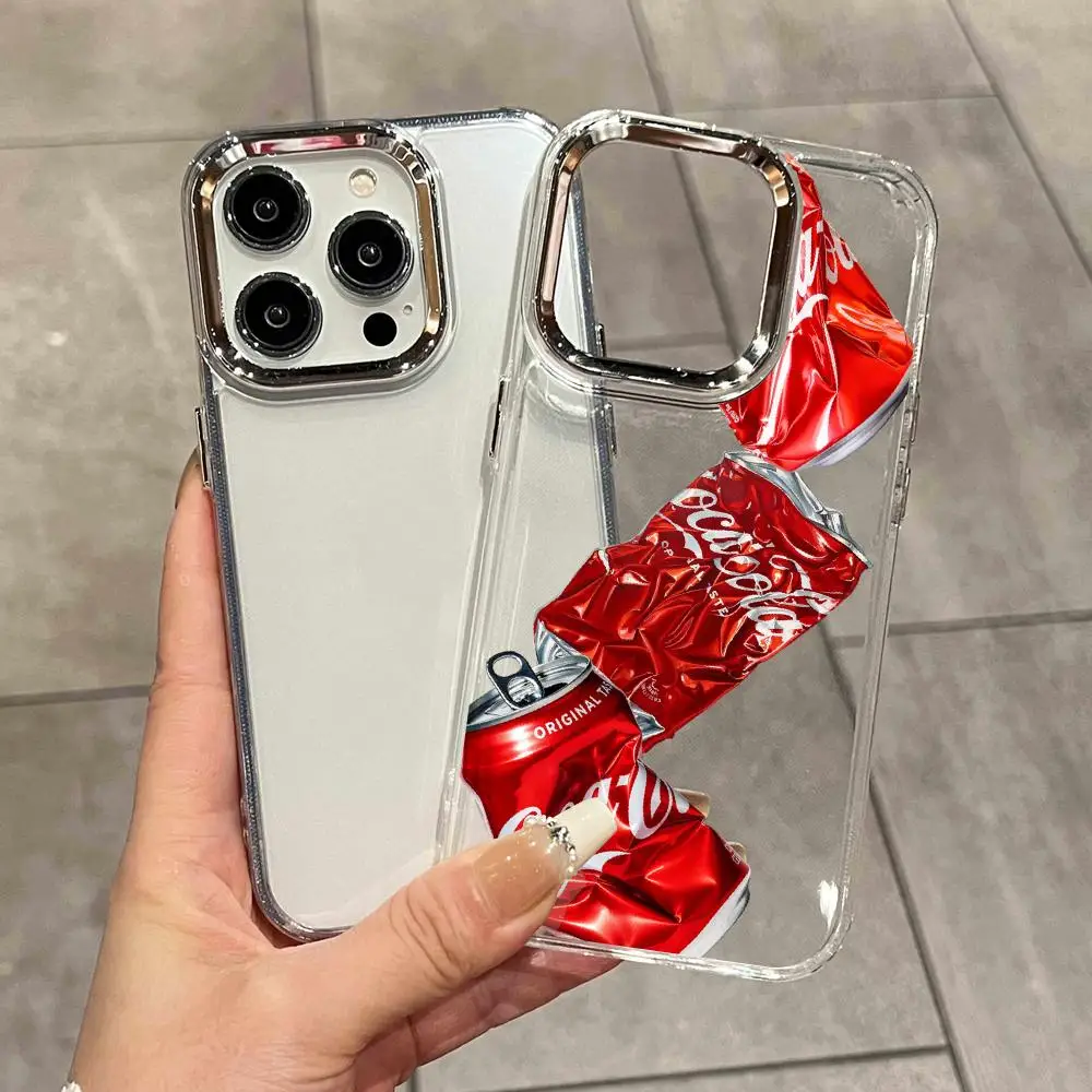 Beverage C-Coca-ColaS Phone Case For IPhone 17 16e 16 15 14 13 12 11 Mini Air Pro Max X XR XS Max 7 8 Plus Anti Fall Transparent