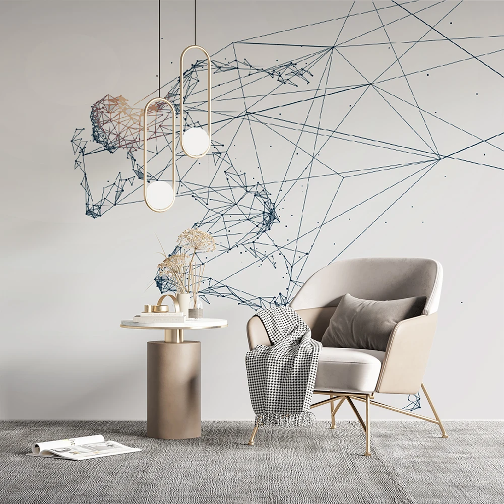 Modern Large Line Speckle Drawing 3D Wallpaper Mural for Bedroom Canbinet Background Removable Portrait 3d Wall paper home decor