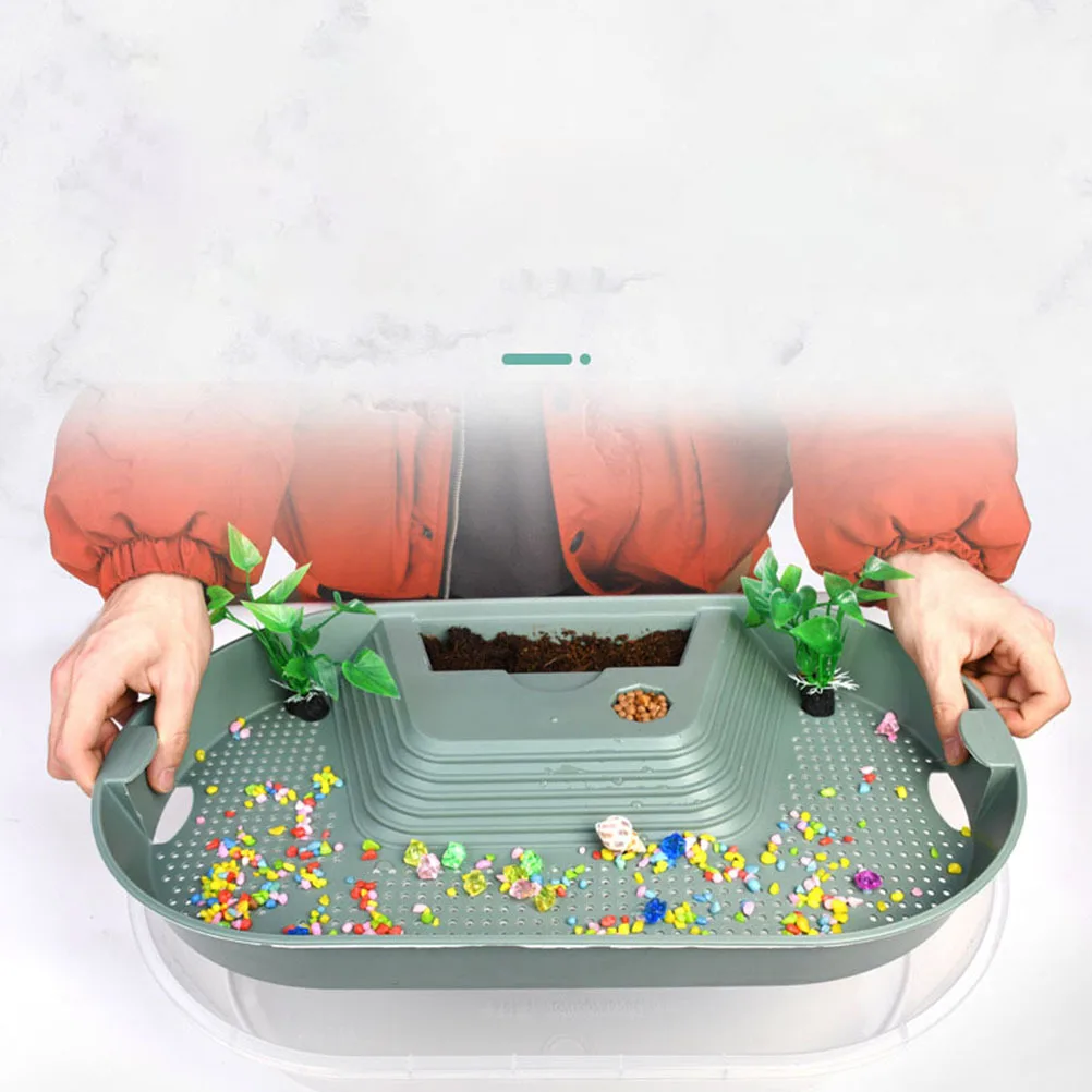 

Aquatic Turtle Tank Aquarium with 5 Functional Areas for Living Breeding Swimming Reptile Turtle Habitat Reptile Tank