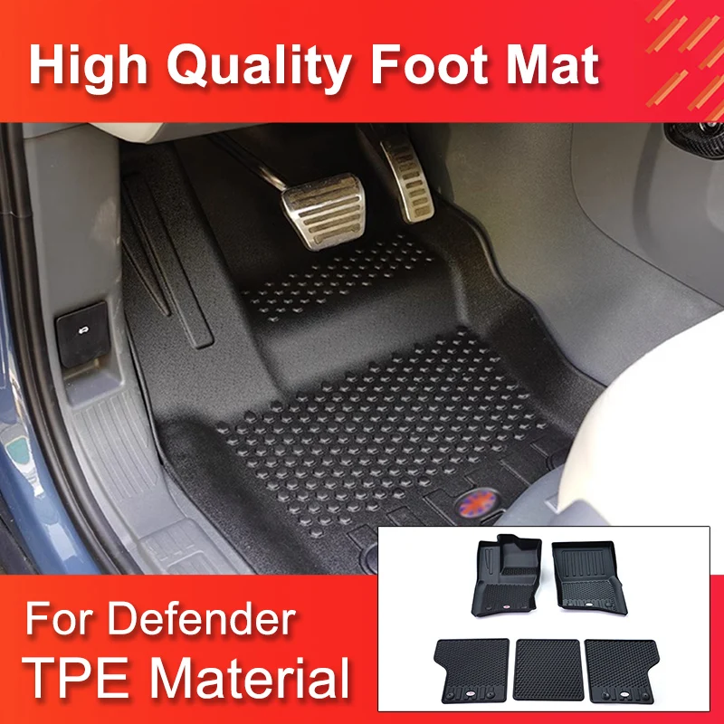 Car Mat High Quality TPE Foot Mat for Land Rover Defender 90 Waterproof and dustproof, built with original car data