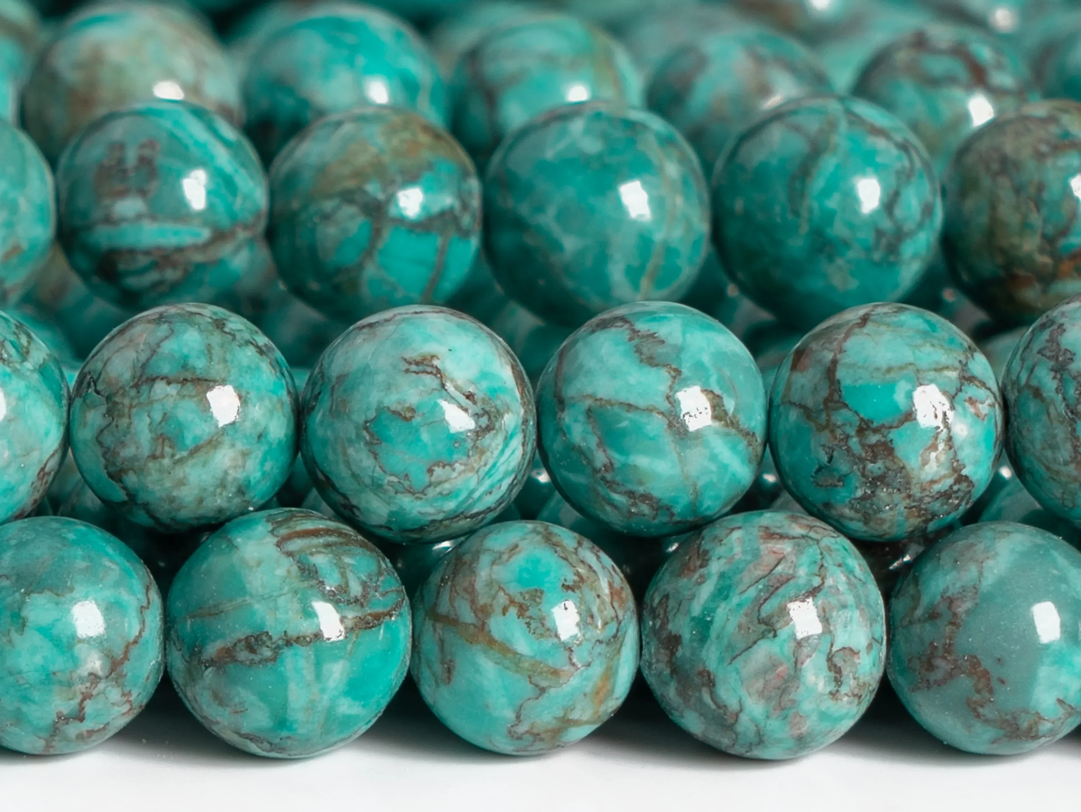 Genuine Natural Peacock Green Magnesite Turquoise Beads Grade AAA Gemstone Round Loose Beads  6/8/10/12mm for Jewelry Making