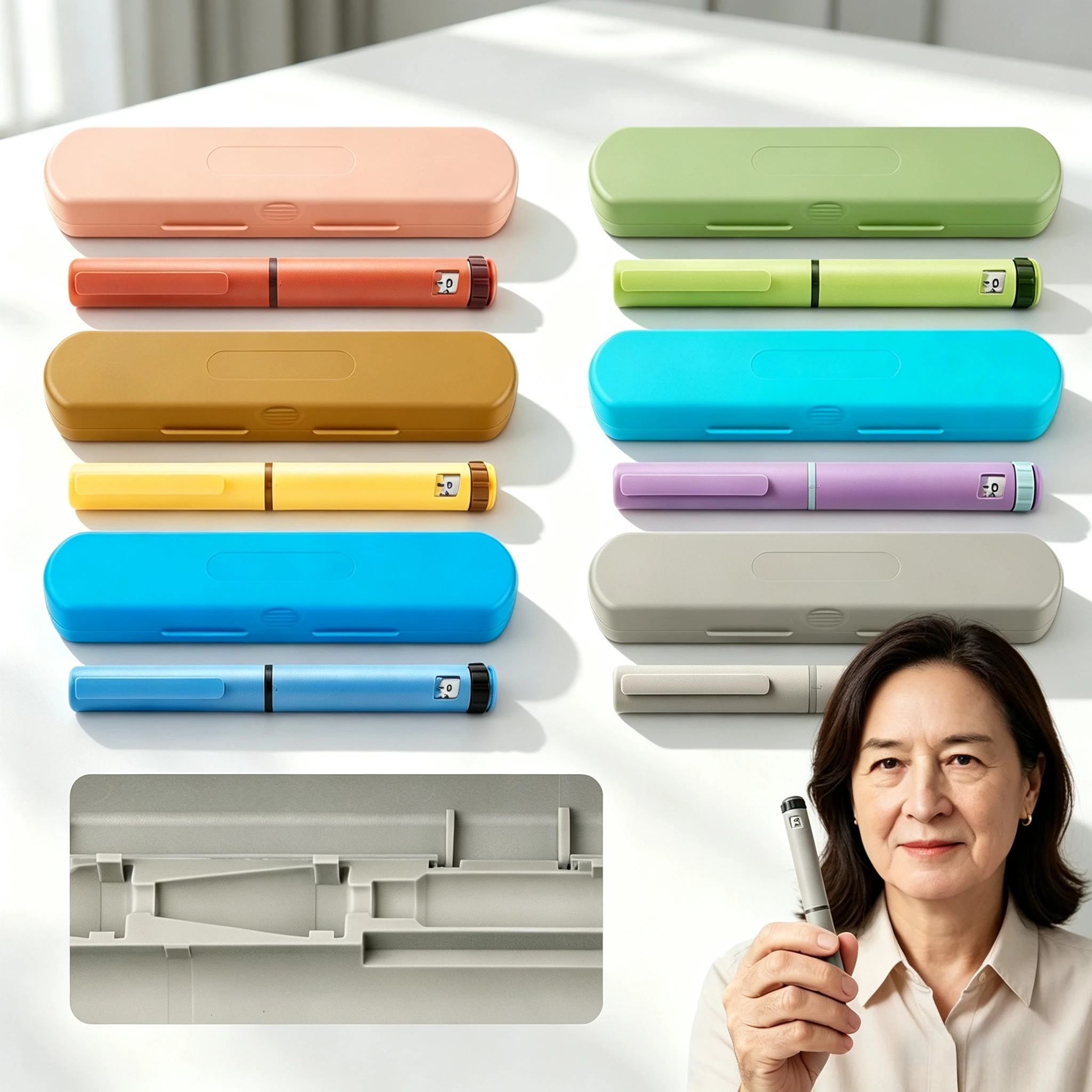 Adjustable 60IU Injector V2 Insulin Injection Pen Reusable Syringe Peptide Dosage Control Injector Dosing Pens with Storage Case