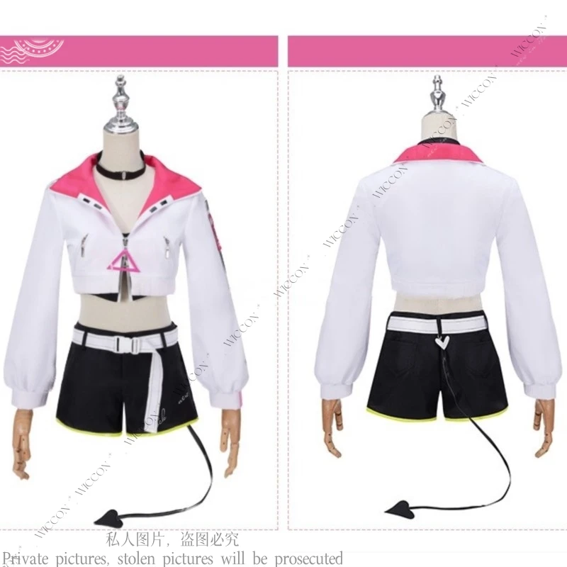 Tokoyami Towa youtber vtuber วิกผมชุดคอสเพลย์ผู้หญิงโอลีฟชุดผู้หญิงเซ็กซี่ชุดฮาโลวีนสำหรับออกงานปาร์ตี้