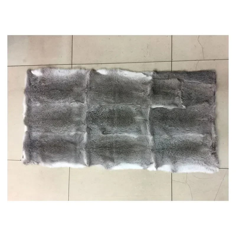 

Nature Gray Plate Genuine Rabbit Fur Material Mat Whole Piece Size 50cm*110cm