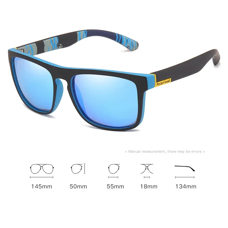 2PCS Unisex Plastic Square Frame Sunglasses Luxury Men Driving Fashion Women Outdoor Hiking Travel Male Fishing UV Protection